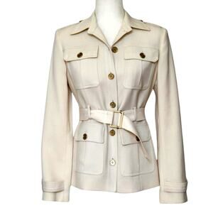 Calvin Klein Women's Cream Field Jacket With Belt Size 4